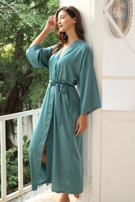 Long Satin Robe Full Length For Wedding